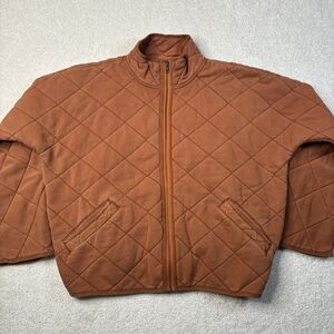 NWT Garnet Hill Easy Quilted Jacket Women's Size Small Orange Red Rust Full Zip‎